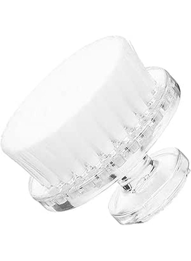 White Soft Bristle Manual Facial Cleansing Brush For Sensitive Skin Daily Care - Image 1