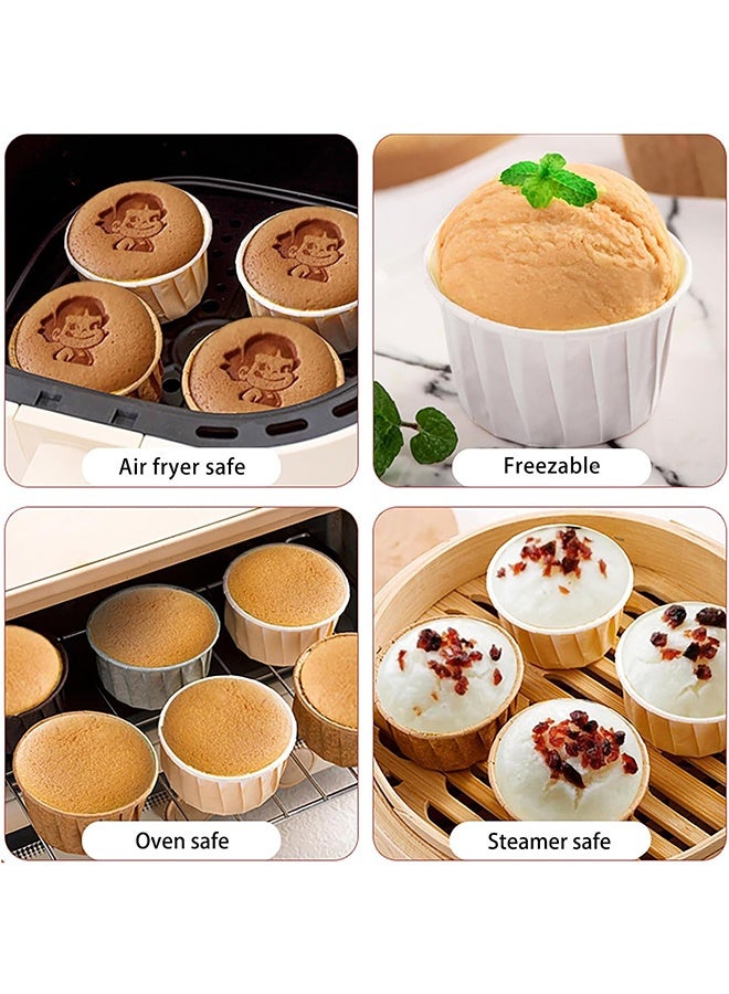 100 قطعة من أكواب خبز الكب كيك للاستخدام مرة واحدة، مقاومة للحرارة العالية، بطانة مقاومة للزيت، ورق زبدة، أغلفة خبز الكب كيك، إكسسوارات وديكورات حفلات أعياد الميلاد (بني كرافت) - Image 5