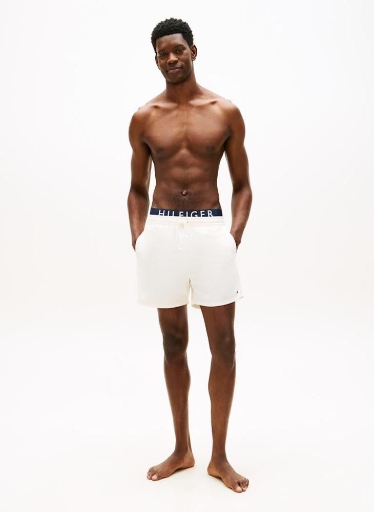 TOMMY HILFIGER Double Waistband Mid Length Swim Shorts - Image 4