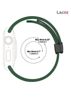 Lacoz Lacoz High Quality Silicone Band iWatch Sports Strap with  Magnetic Lock for Apple Watch 44mm 45mm and Ultra 49mm 8 SE 7 6 5 Green  - Image 4