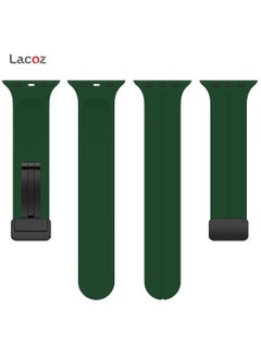 Lacoz Lacoz High Quality Silicone Band iWatch Sports Strap with  Magnetic Lock for Apple Watch 44mm 45mm and Ultra 49mm 8 SE 7 6 5 Green  - Image 5