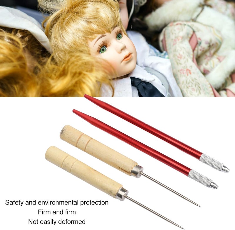 Doll Wig Rooting Tool with Copper Alloy Needle and Wooden Handle, DIY Doll Hair Making Accessories for Rehairing, Rerooting, Lace Wig Repair and Craft Projects at Home or - Image 4