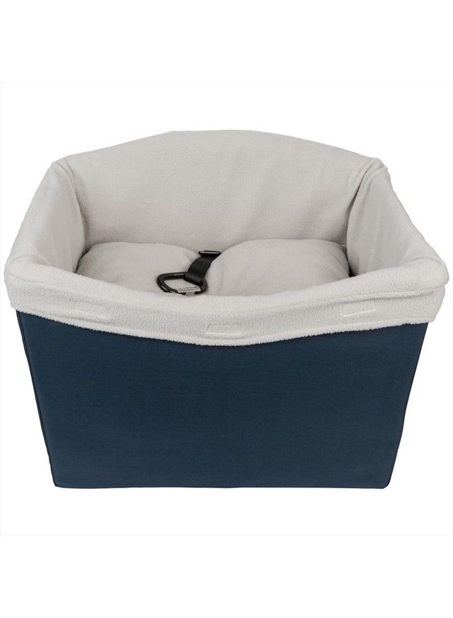 PetSafe Happy Ride Dog Safety Seat - Pet Booster Seat for Cars, Trucks and SUVs - Included Seat Belt Tether - Durable Liner is Machine Washable and Easy to Clean - Navy  - Image 1