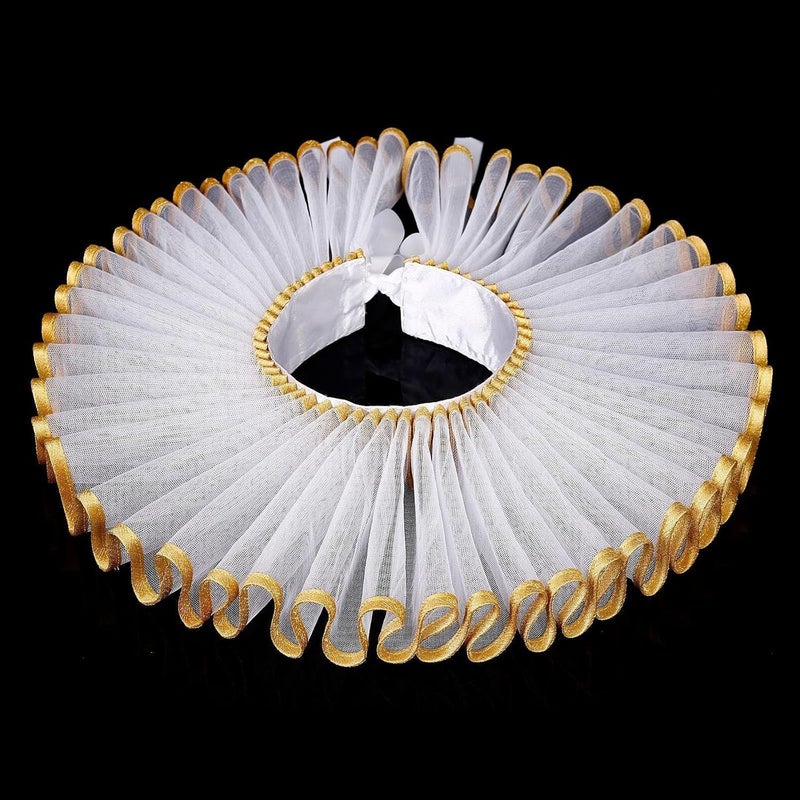 Elizabethan Clown Neck Ruffle Detachable Ruffled Collars for Photography Props - Image 3