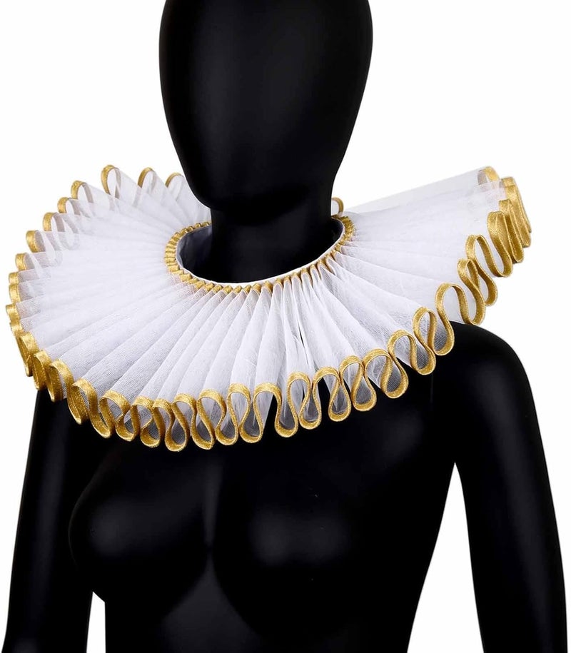 Elizabethan Clown Neck Ruffle Detachable Ruffled Collars for Photography Props - Image 2