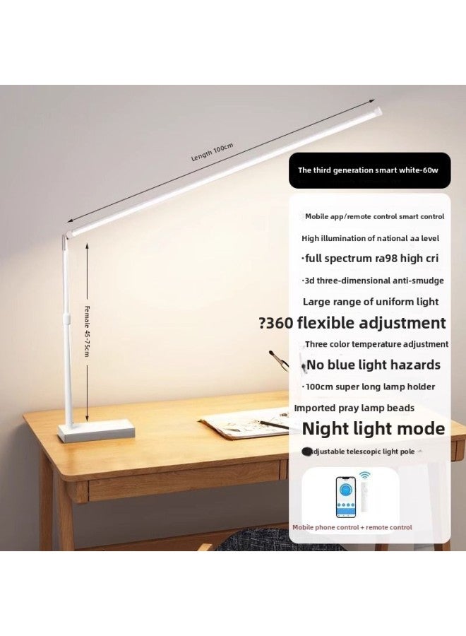 German Full Spectrum Intelligent Children's Eye Protection Desk Lamp Special For Learning Long Arm Reading Bookcase Students Write Homework-Color:Three Colors/high Color Rendering/obsidian White-Size:Standard - Image 1