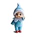WULEEUPER Tiny Baby Elf Doll Christmas Miniature Elf Decoration Newborn Gift Baby Grow Dolls with Feet and Shoes Blue - Image 3