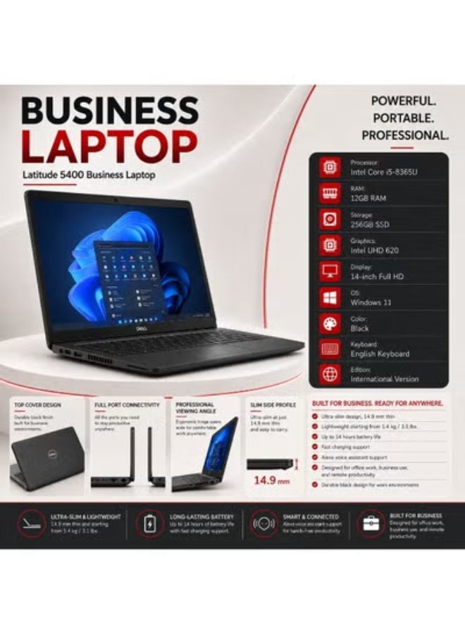 14-Inch FHD Business Laptop Computer with i5-Class Processor, 12GB RAM, 256GB SSD Storage, Integrated Graphics, Windows 11, Laptop Stand, Mouse and Carry Bag for Productivity - Image 5