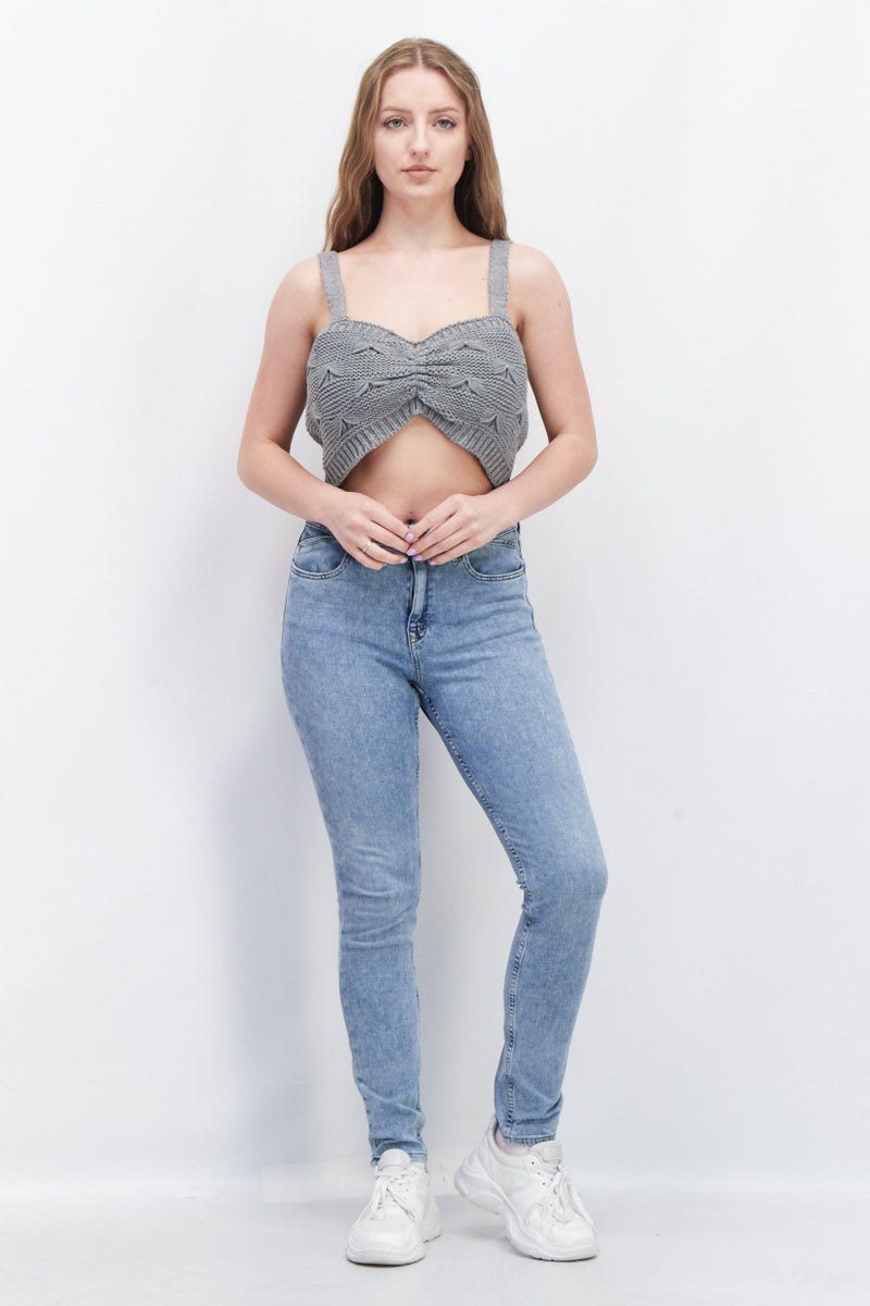 SkyLar Rose بلوزة نسائية بدون أكمام بتصميم قلب، رمادي - Image 2