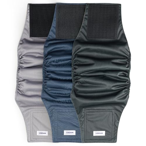 VUNCESSIN Washable Dog Diapers Male Reusable, Premium Belly Bands for Male Dogs Small, Pack of 3, High Absorbing Small Male Dog Pee Wraps for Doggie in Incontinence or Excitable Urination and Training(S) - Image 1