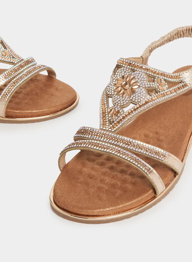 Styli Rhinestone Embellished Wedge Sandals  - Image 4