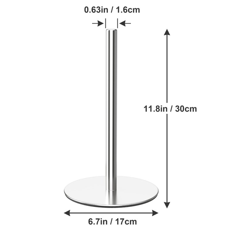 niffgaff Silver Paper Towel Holder Free-Standing , Premium Stainless Steel Paper Organizer, Classic Fashion Kitchen Roll Dispenser  - Image 5