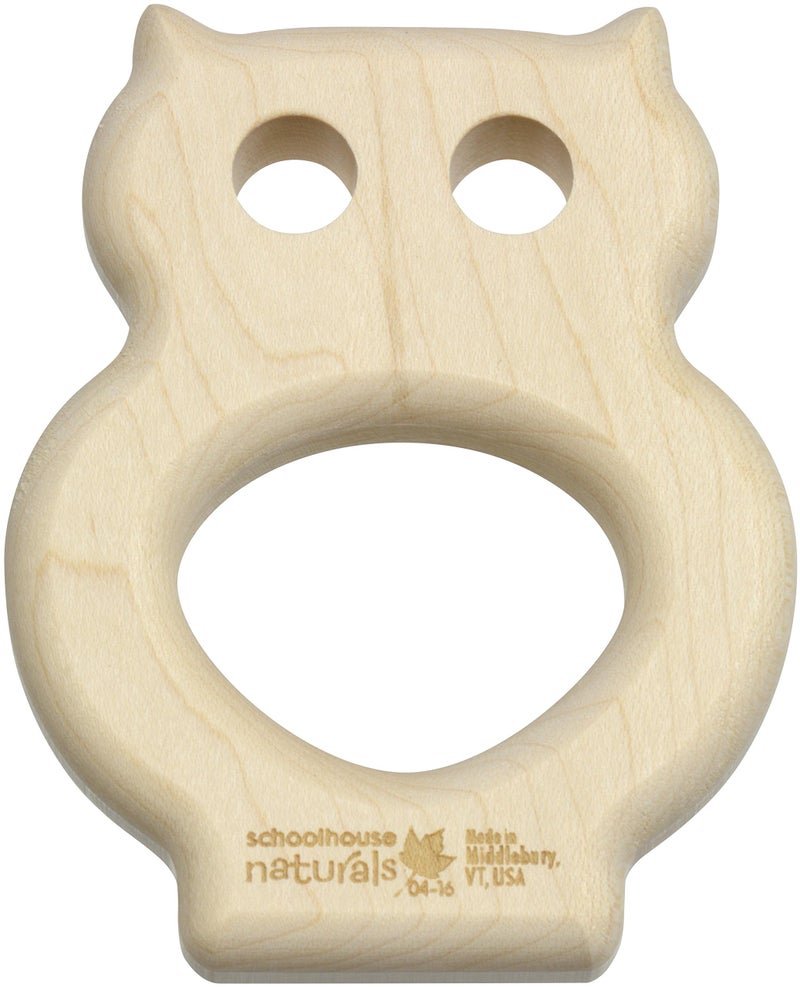 Owl Shaped Maple Teether Made in USA