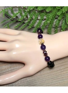 Goolsky Bracelet Garnet Black Tourmaline Amethyst Bracelet Jewelry Gift  - Image 2