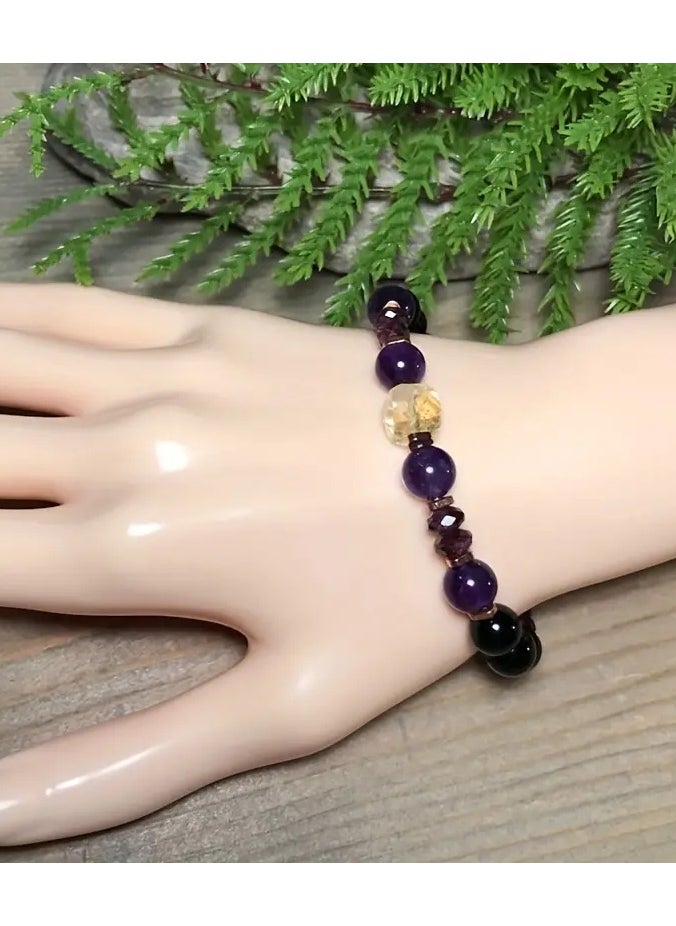 Goolsky Bracelet Garnet Black Tourmaline Amethyst Bracelet Jewelry Gift  - Image 2