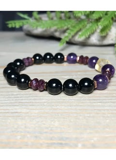 Goolsky Bracelet Garnet Black Tourmaline Amethyst Bracelet Jewelry Gift  - Image 4