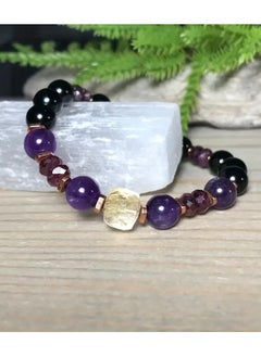 Goolsky Bracelet Garnet Black Tourmaline Amethyst Bracelet Jewelry Gift  - Image 3