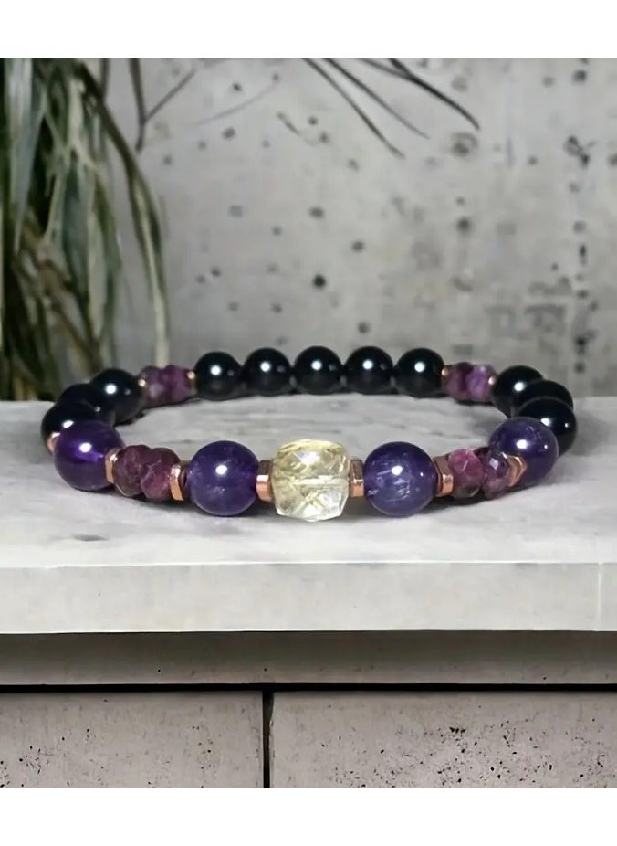 Goolsky Bracelet Garnet Black Tourmaline Amethyst Bracelet Jewelry Gift  - Image 5