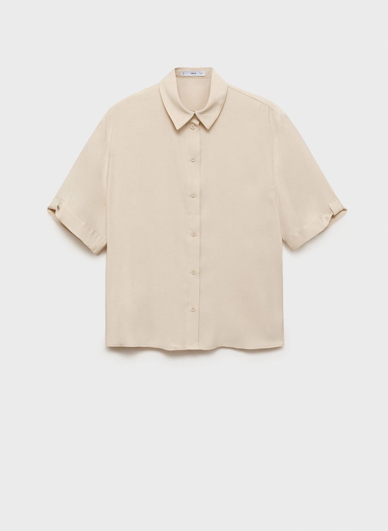 MANGO Short Sleeve Fluid Shirt  - Image 5