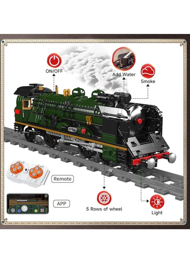 mould king 12025 Educational Train Building Bricks toy for Boy & Girl, Steam Locomotive Lighting Train Building Blocks Set with LED Light, RC Control Train with Motors and Tracks(3898 Pieces)  - Image 5