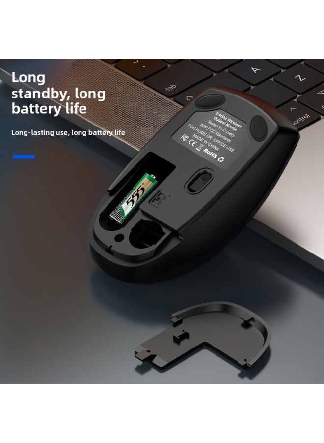 Battery Version Type-c Plus USB Dual Plug BT1 BT2 Wireless Optical Bluetooth Mouse Cross Mirror-Color:Black Hyl-26 Style - Image 5
