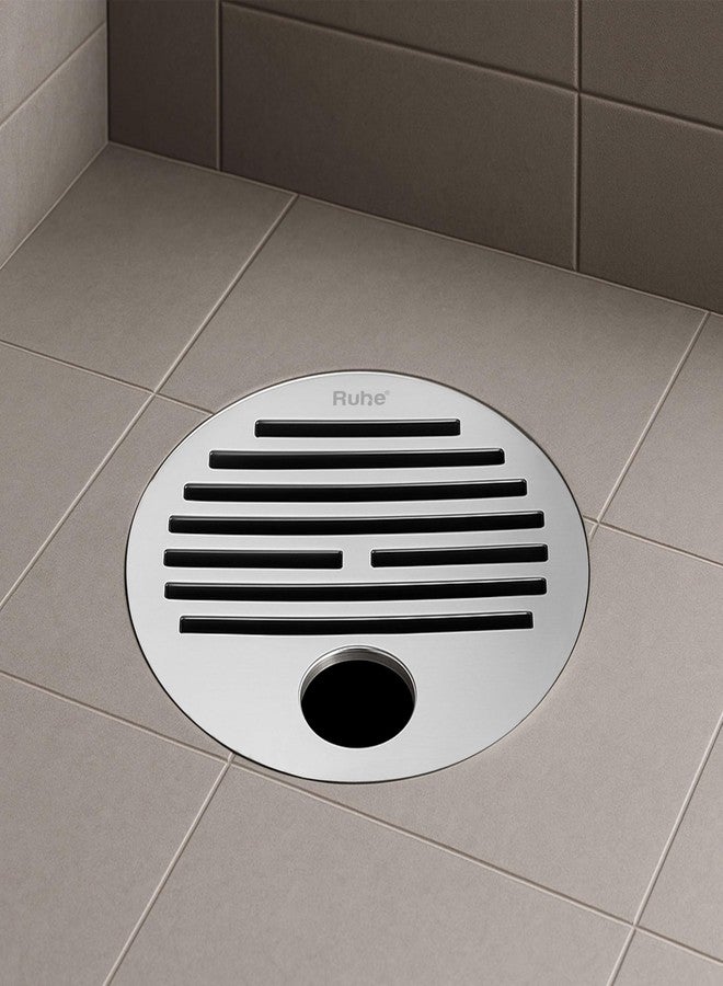 Ruhe® Floor Drainer | Premium Grade Stainless Steel Classic Round Jali Floor Drainer/Jali (with Hole) (5 Inches) - Pack of 1 - Image 5