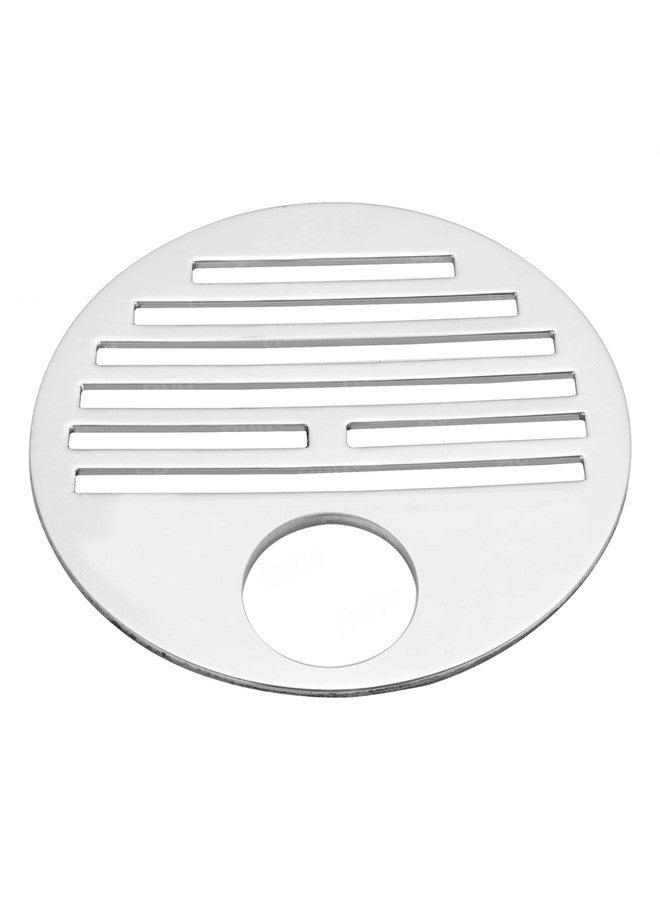 Ruhe® Floor Drainer | Premium Grade Stainless Steel Classic Round Jali Floor Drainer/Jali (with Hole) (5 Inches) - Pack of 1 - Image 1