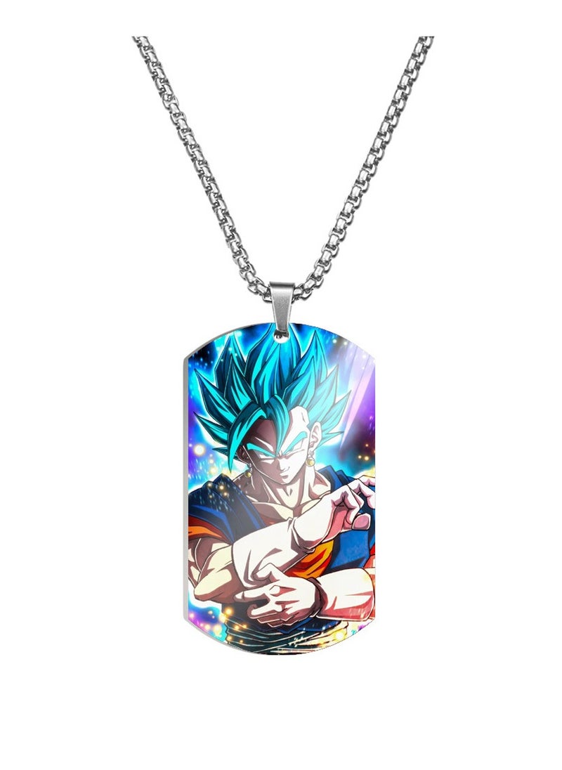KUYING Dragon Ball Color Printed Stainless Steel Necklace 
