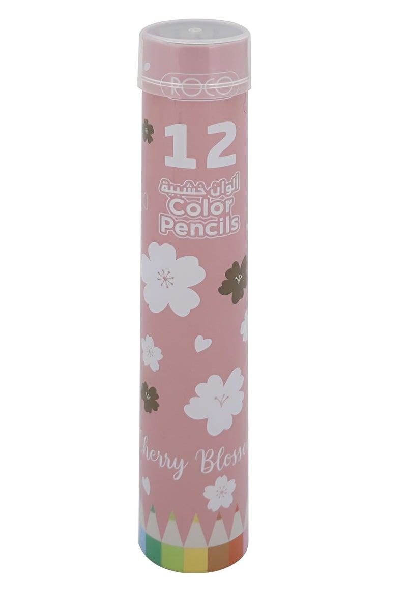 ROCO Cherry Blossom Color Pencil Set – 12 Assorted Colors - Image 1