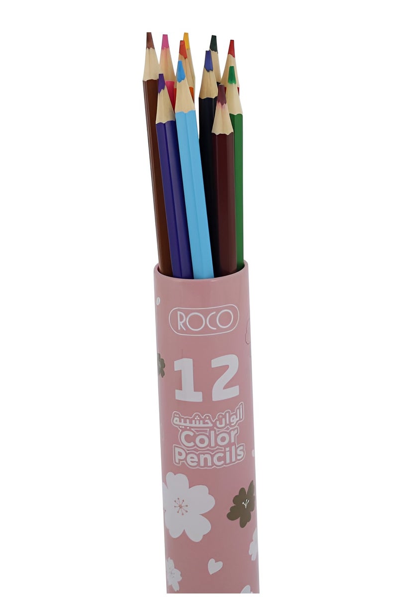 ROCO Cherry Blossom Color Pencil Set – 12 Assorted Colors - Image 2