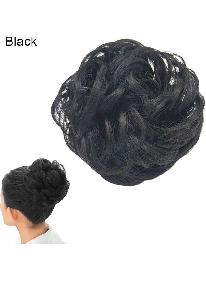 إسكدنيا Messy Bun Scrunchie Hair With Elastic Rubber Band Black 13 x 2.5 13cm - Image 1