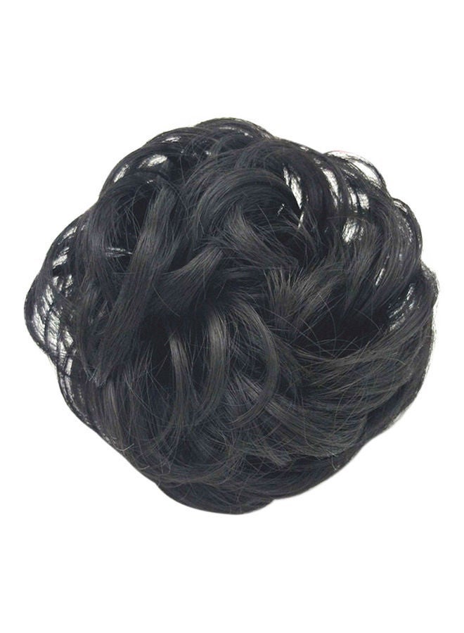 إسكدنيا Messy Bun Scrunchie Hair With Elastic Rubber Band Black 13 x 2.5 13cm - Image 2