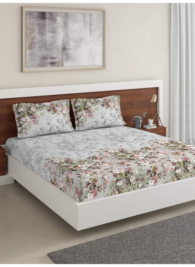 DDECOR Live beautiful DDECOR - Petunia 180TC 100% Cotton Double Bedsheet with 2 Pillow Covers, King Size, Red  - Image 1