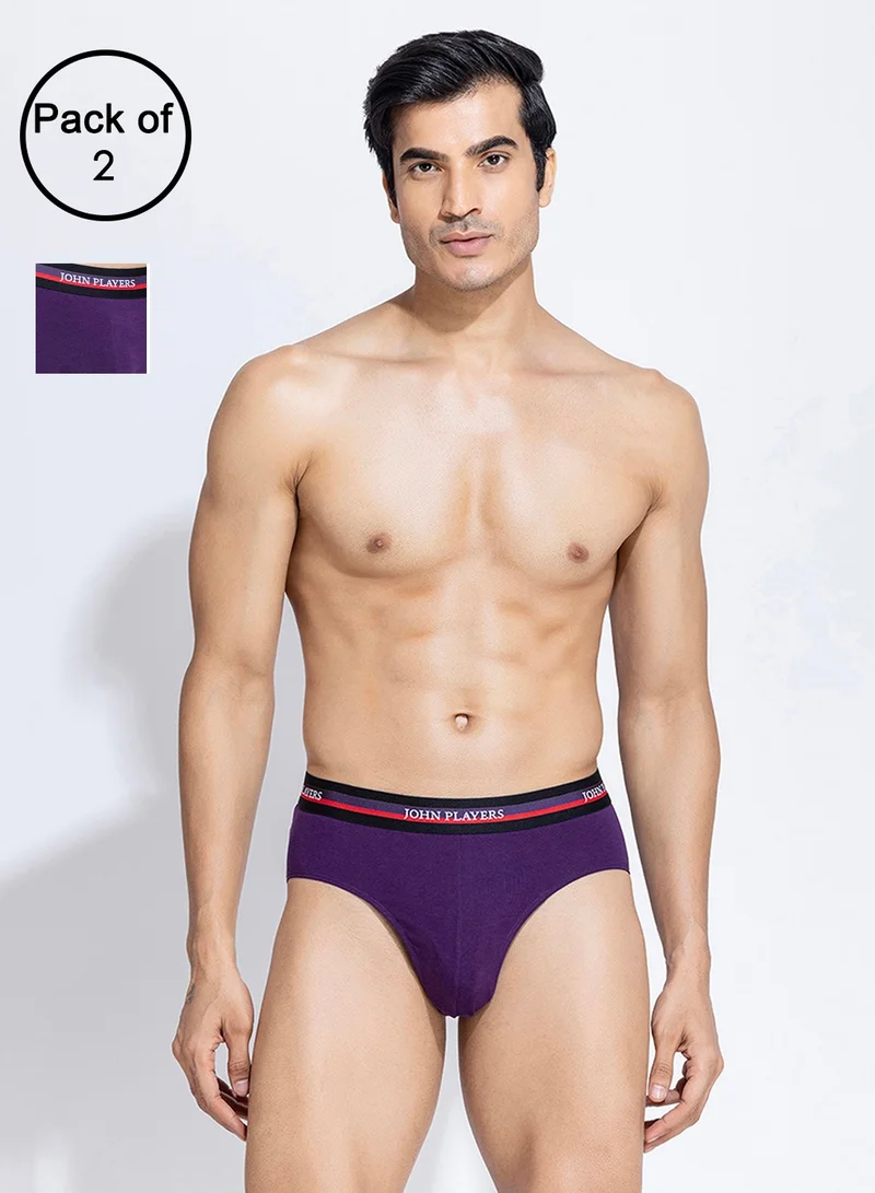 جون بلاير John Players Pack of 2 Classic Cotton Briefs in Purple
