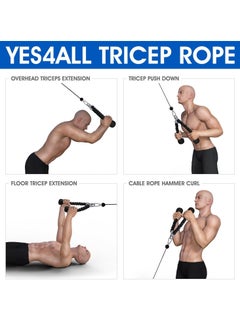 KYD Tricep Rope Cable Attachment, 27 inch , Exercise Machine Attachments Pulley System Gym Pull Down Rope with Carabiner  - Image 5