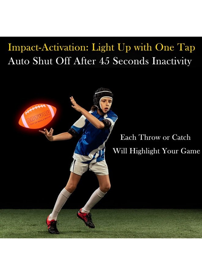 BATURU Light Up Football - Glow in The Dark Rubber Ball Toy - Junior NO 6 - Birthday Gift for Boy Kids Teens Youth 8 9 10 11 12 Year Old - Perfect for Catch Game in Backyard Evening, Camping, Beach, Outdoor - Image 3