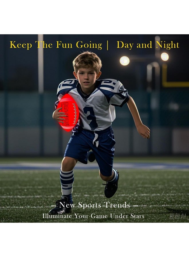 BATURU Light Up Football - Glow in The Dark Rubber Ball Toy - Junior NO 6 - Birthday Gift for Boy Kids Teens Youth 8 9 10 11 12 Year Old - Perfect for Catch Game in Backyard Evening, Camping, Beach, Outdoor - Image 2