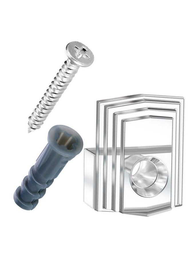Tatuo - 20 Sets Of Mirror Holder Clips Kit Clear Plastic Mirror Mounting Clips Crystal Mirror Hanging Hardware Frameless Mirror Hanging Kit With Screws For Wall And Fixed Mirror Box Door (Style A) - Image 1