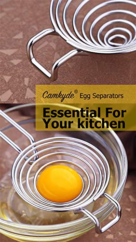CAMKYDE Egg Separator Food Grade Stainless Steel Egg Yolk White Separation Tool (Black) - Image 5