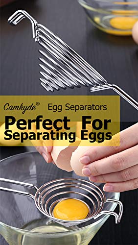 CAMKYDE Egg Separator Food Grade Stainless Steel Egg Yolk White Separation Tool (Black) - Image 4