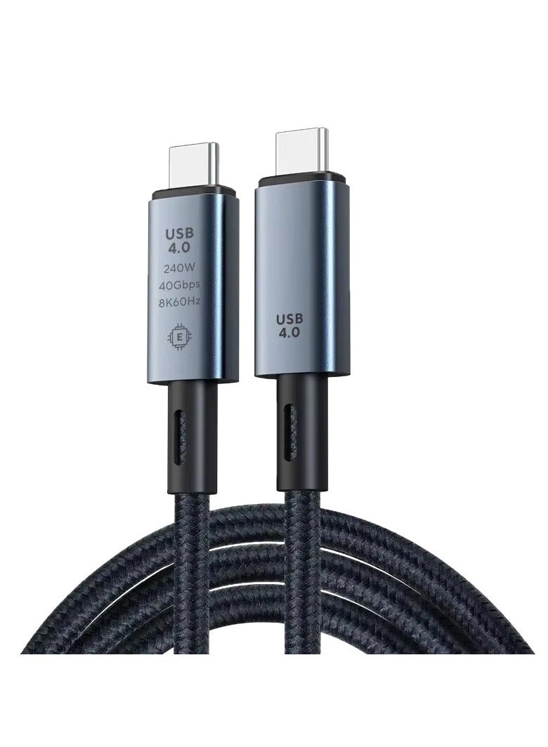 Captaintech 240W USB4.0 Thunderbolt 4 Cable (1m) - 40Gbps SuperSpeed Data & 8K Video | Fast Charging Compatible with All USB-C/Thunderbolt 3/4 Devices - Image 1