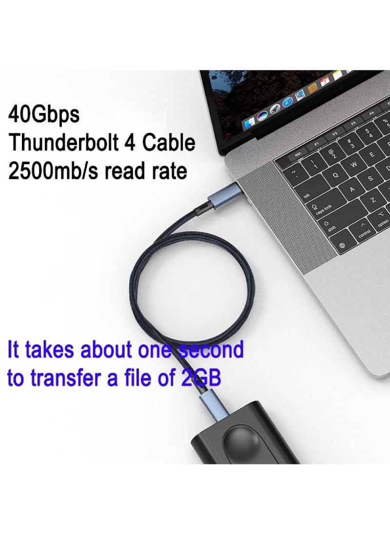 Captaintech 240W USB4.0 Thunderbolt 4 Cable (1m) - 40Gbps SuperSpeed Data & 8K Video | Fast Charging Compatible with All USB-C/Thunderbolt 3/4 Devices - Image 2