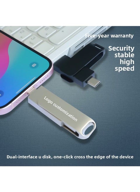U Disk Large Capacity Mobile Phone Computer Dual-use Android Type-c Dual Interface USB 8g16g32g64g128g-Capacity:128mb-512gb Can Be Customized With Different Capacities