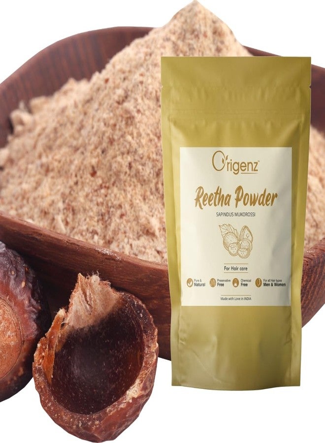 Origenz Reetha Powder 250 gm for Hair Wash, Pack, Mask, Shampoo, Scalp Care, Dandruff | Seedless Dried Ritha/Aritha/Soapnuts/Sapindus Mukorossi | Natural Cleanser | In Jar 8.82 oz - Image 2