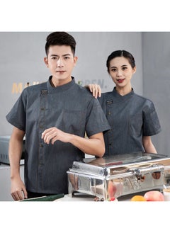 NIBEMINENT Chef Overalls Breathable Thin Men's Chef Uniform Dining Kitchen Cake Shop Baker Hotel Summer Wear Women  - Image 1