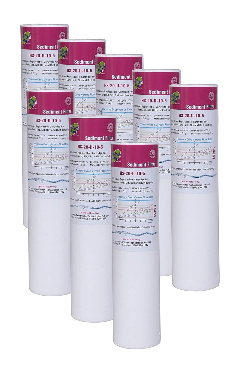 Hi-Tech Sediment Filter 10 inch 5 Micron Replacement Water Filter Cartridge (8 nos) - Image 2