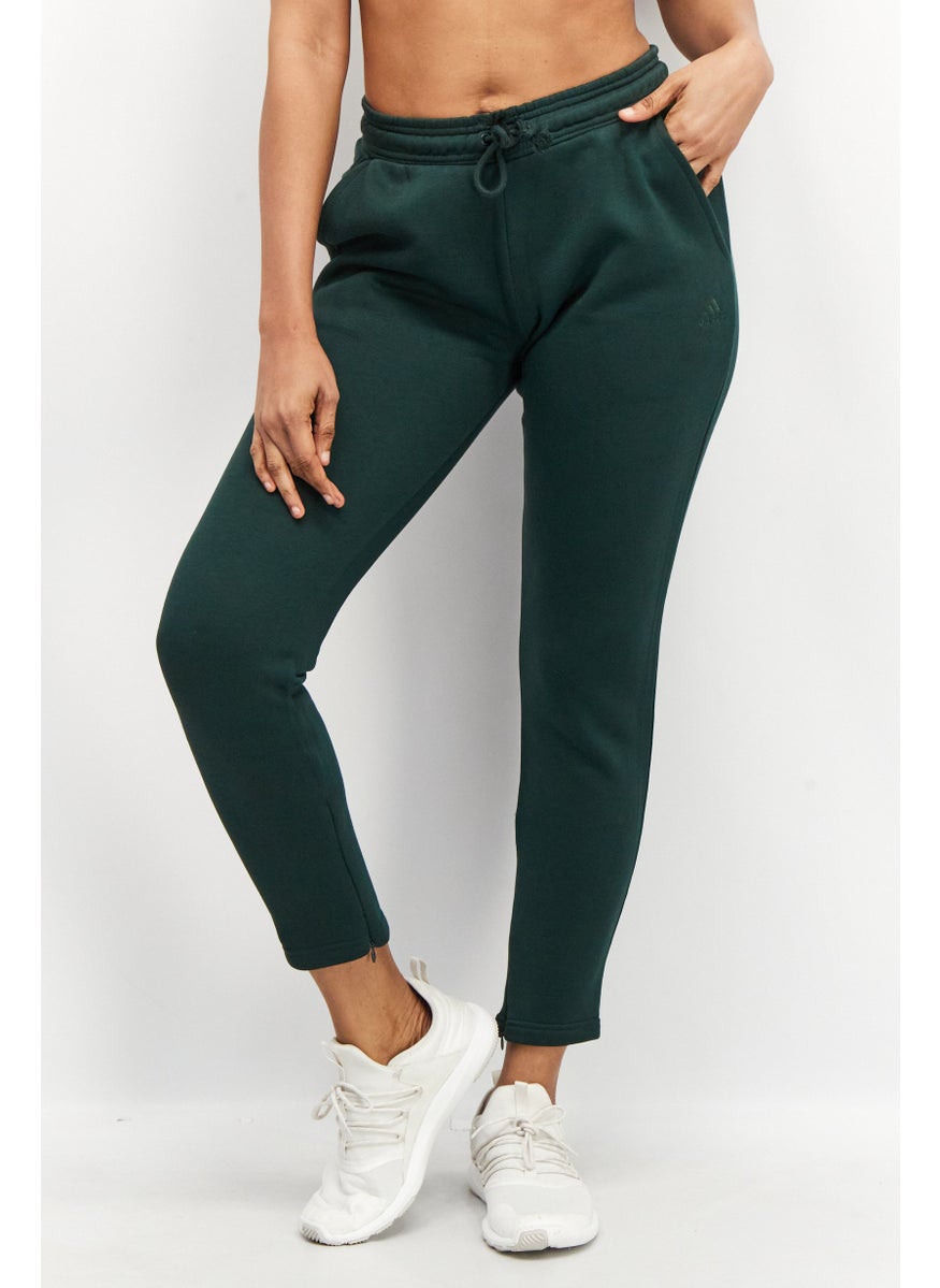 Adidas - Women Sportwear Fit Brand Logo Outdoor Track Pants, Green - Image 1