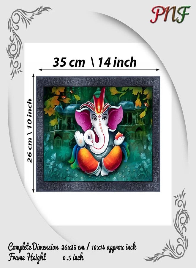 pnf Poster And Frames Ganesh Ji Wooden Photo Frame With Acrylic Sheet | For Living, Pooja Room | Home Decoration Item | Best Gifting Option (10 * 14inch,Multicolour,Synthetic) 4456 - Image 2