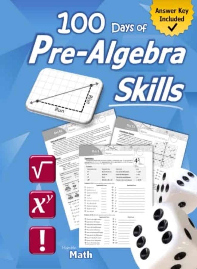 Pre-Algebra Skills: (Grades 6-8) Middle School Math Workbook (Prealgebra: Exponents, Roots, Ratios, 