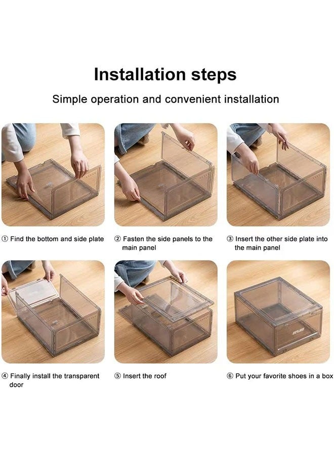 Shoe Boxes Storage Stackable Shoes Bin Strong Thickening Reinforcement Big Size Shoe Organizer Space Saving  Door Shoe Container Boxes - Image 5